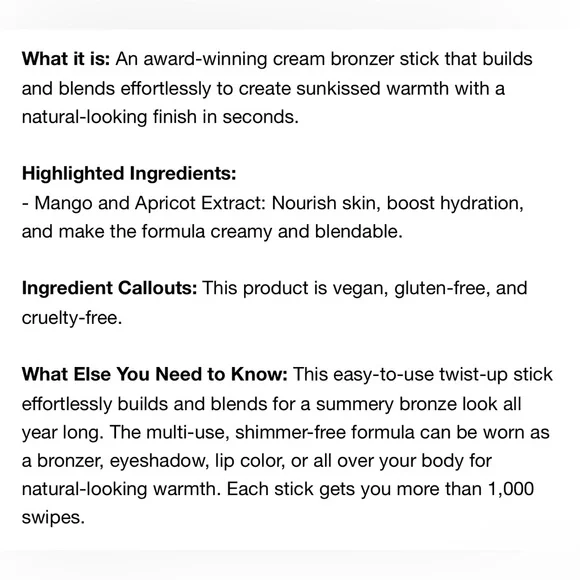 MILK Makeup Matte Cream Bronzer Stick BAKED ๐ช NEW IN BOX - Picture 6 of 6